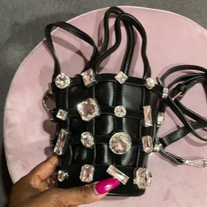 Custom rhinestone bucket Bag